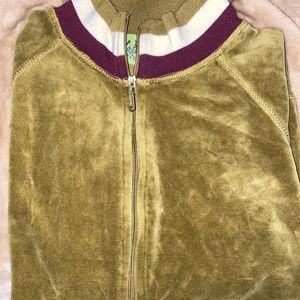 Olive green juicy couture velour zip up sweatshirt